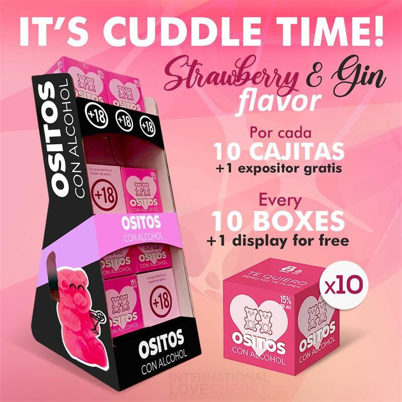 Возбуждающее средство OSITO & CO Bears with Alcohol 15% Strawberry and Gin 10 Boxes + 1 Display