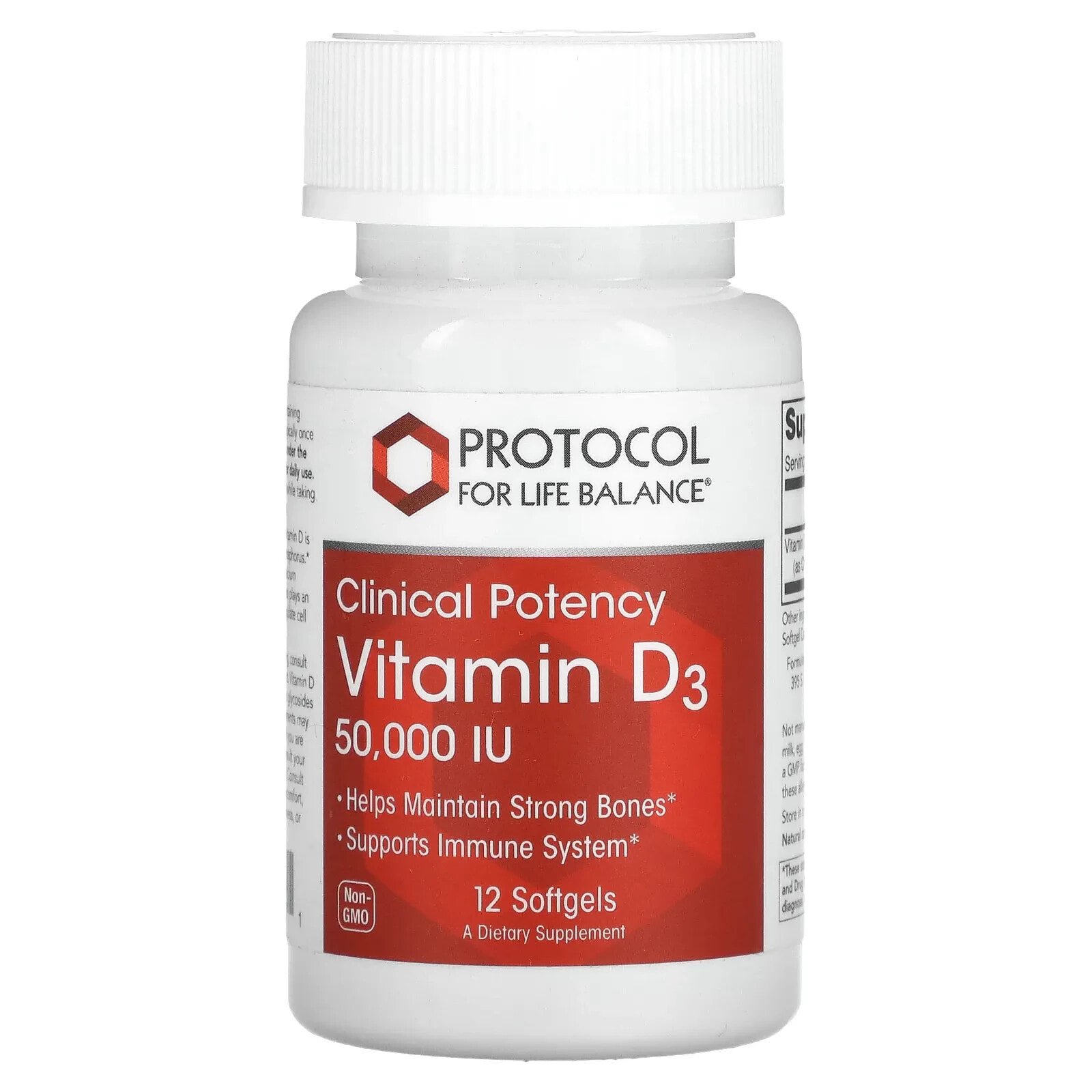 Vitamin D3, Clinical Potency, 50,000 IU, 12 Softgels