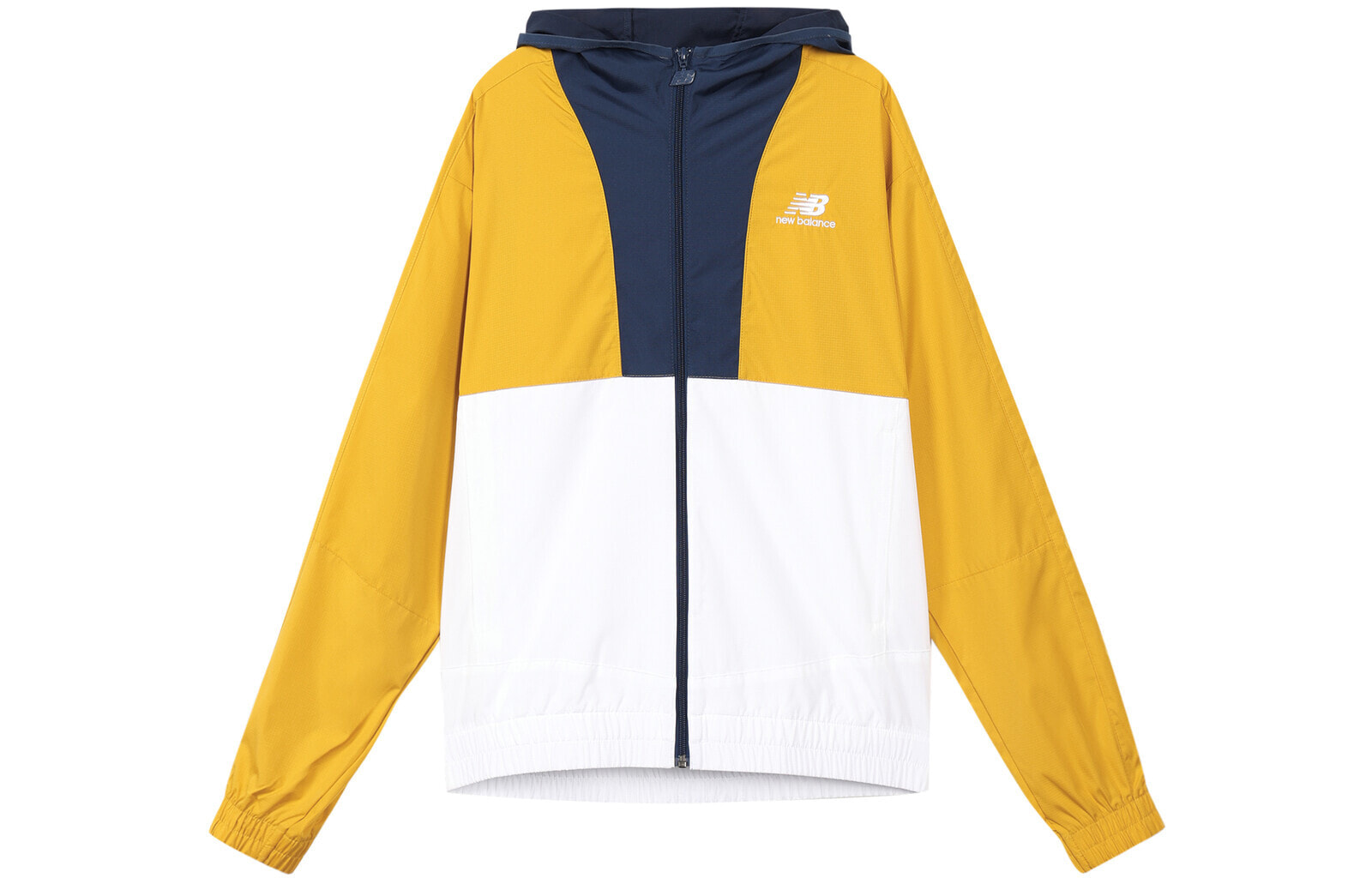 New Balance 梭织拼色休闲运动连帽夹克 男款 黄色 / Куртка Jacket New Balance AMJ01502-VGL