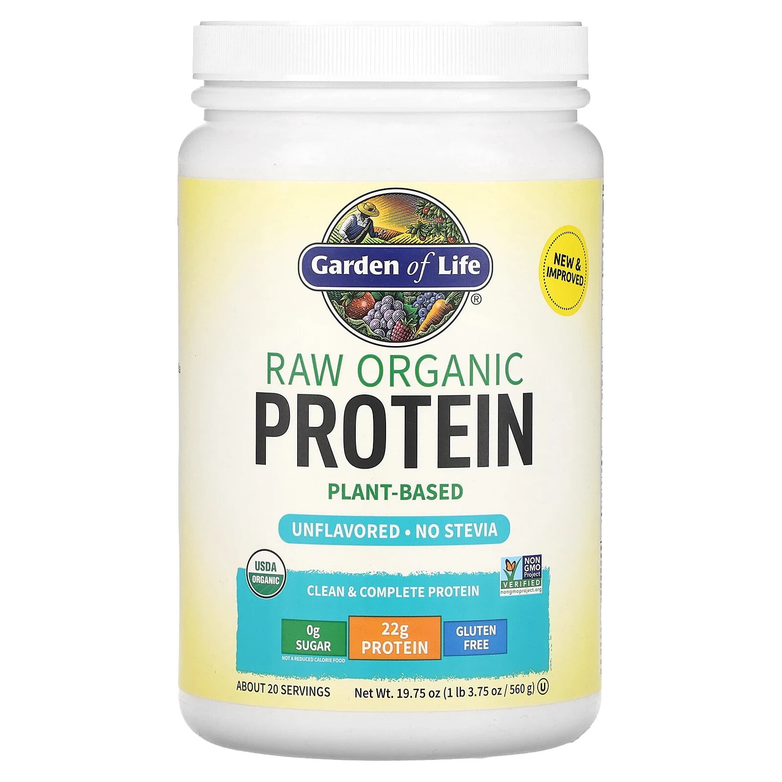 Garden of Life, RAW Organic Protein, Organic Plant Formula, Vanilla Chai, 16 lbs 4.45 oz (580 g)