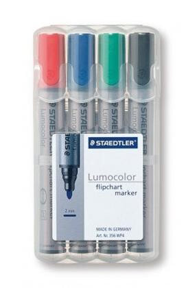 Staedtler 356 WP4 маркер 4 шт Черный, Синий, Зеленый, Красный