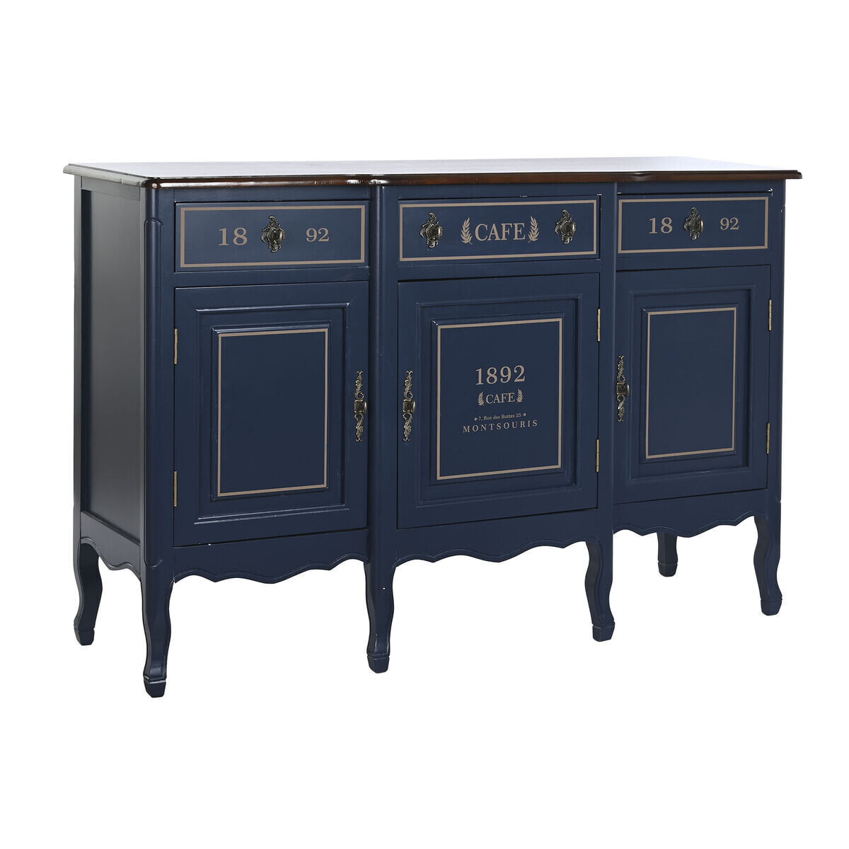 Sideboard DKD Home Decor Blue Brown Navy Blue Paolownia wood 120 x 48 x 60 cm 120 x 48 x 90 cm