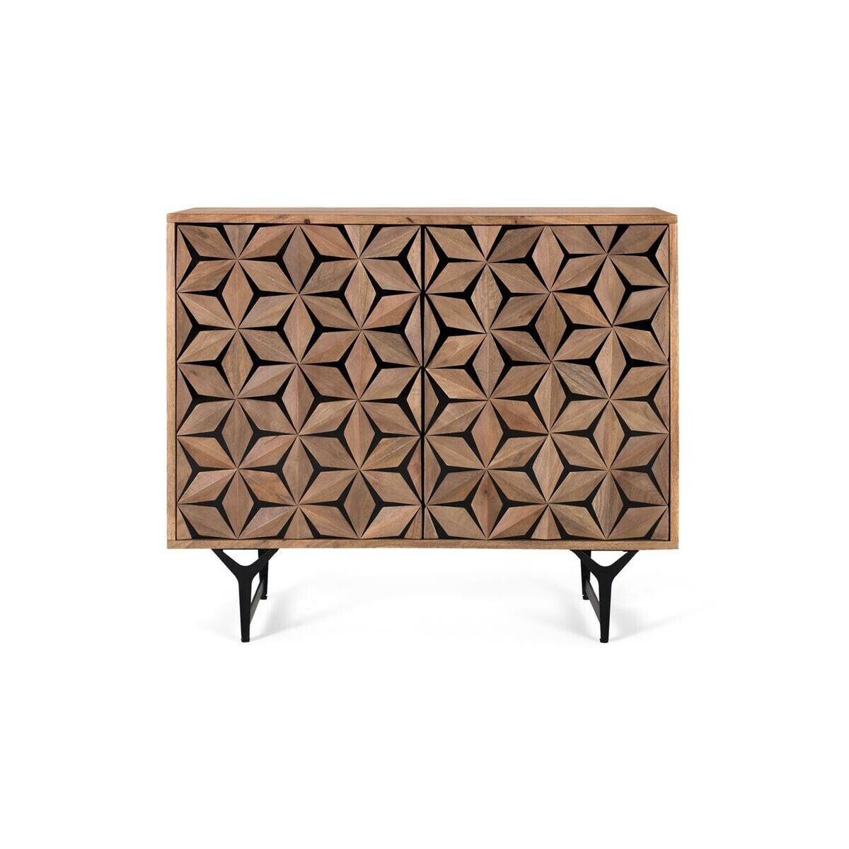 Sideboard Alexandra House Living Black Natural Metal Mango wood 90 x 76 x 40 cm