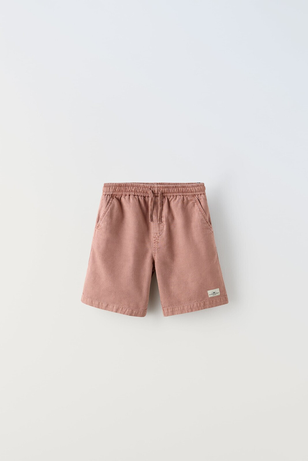 Cotton blend bermuda shorts with label