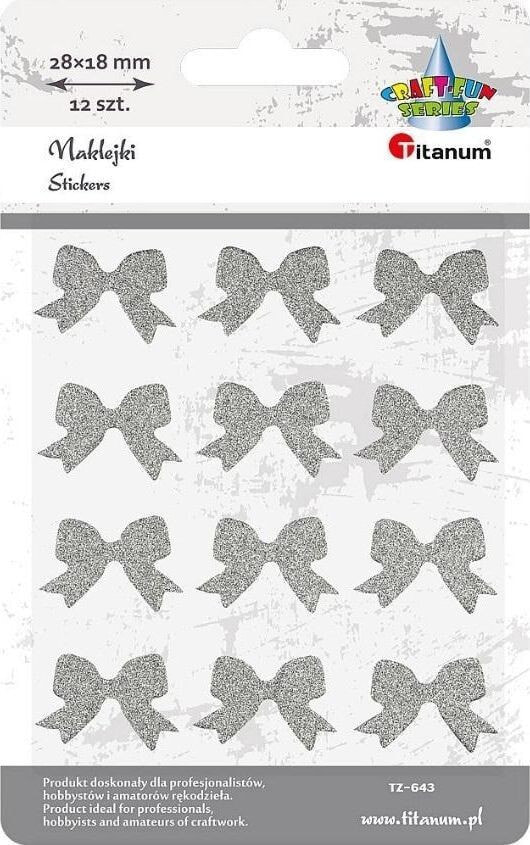 Titanum Stickers convex bows 28x18mm silver 12pcs.