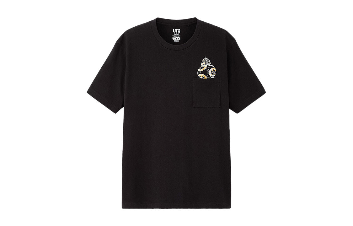 UNIQLO优衣库直筒T恤 男女同款 黑色 / Трендовая одежда UNIQLOT T-Shirt 42681709