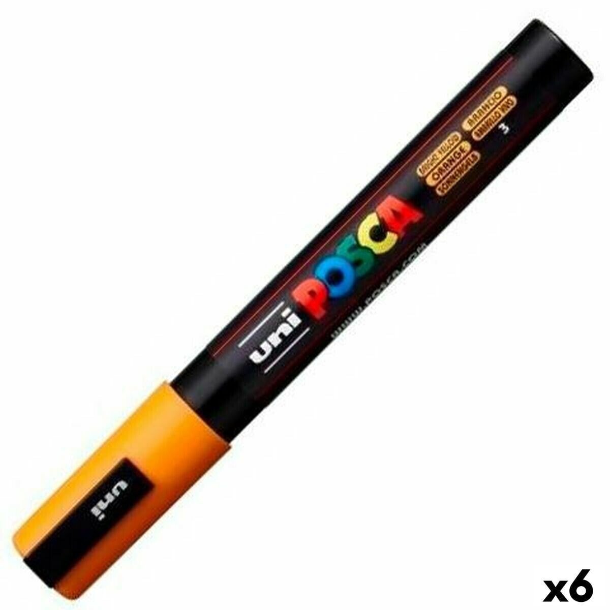 Felt-tip pens POSCA PC-5M Orange (6 Units)