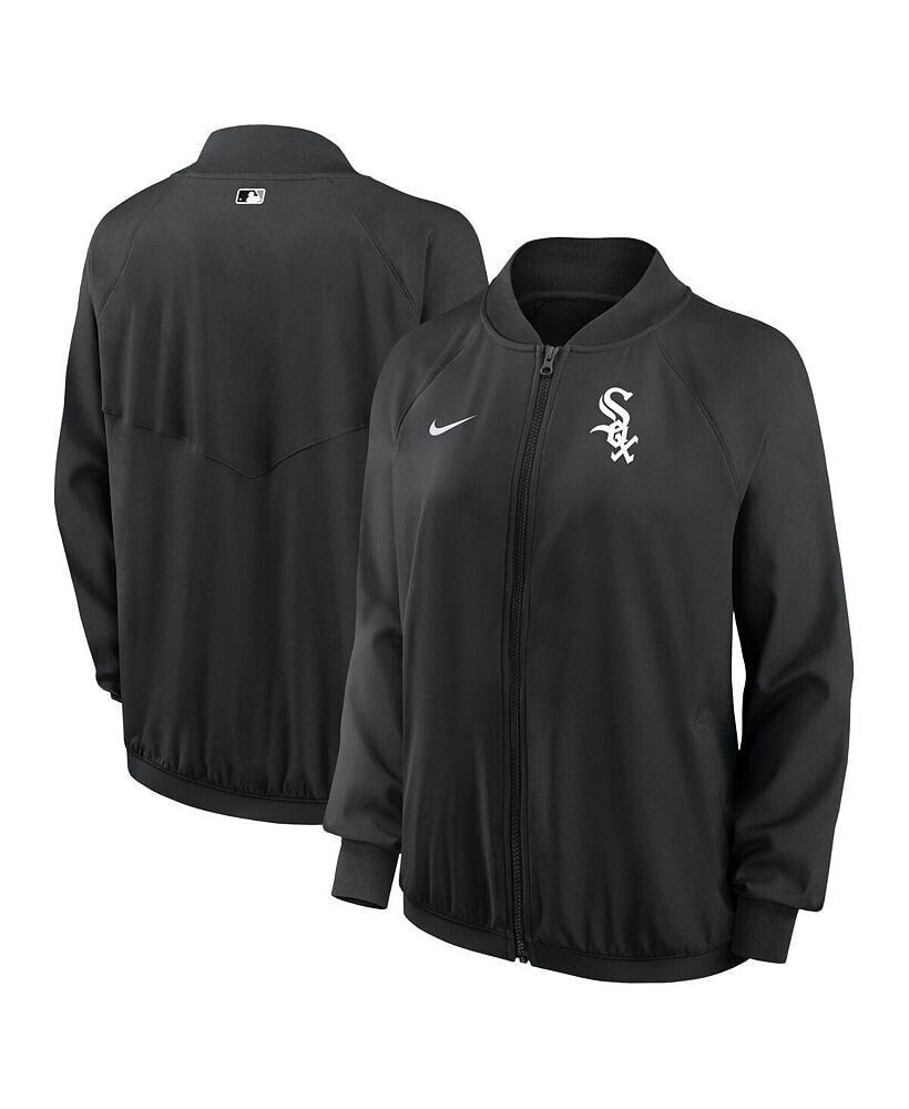 Nike women's Black Chicago White Sox Authentic Collection Team Raglan Performance Full-Zip Jacket