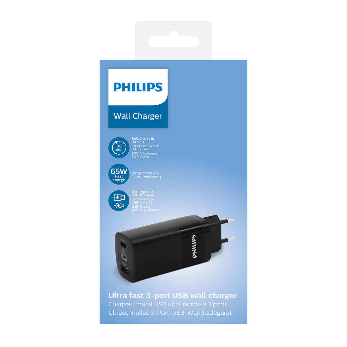 Philips DLP2681/12 зарядное устройство для мобильных устройств Универсальная Черный Кабель переменного тока Для помещений