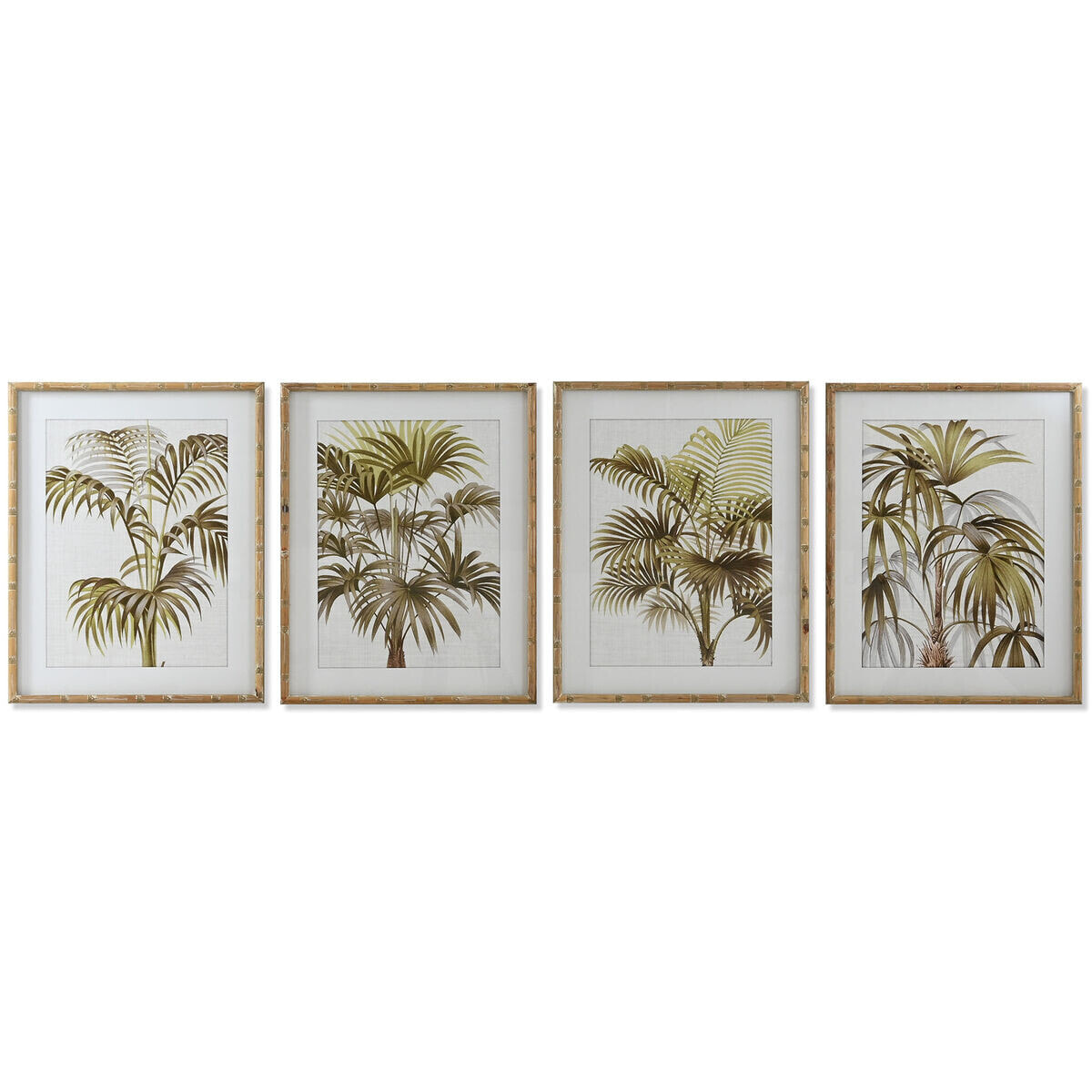 Painting Home ESPRIT Palms Tropical 55 x 2,5 x 70 cm (4 Units)