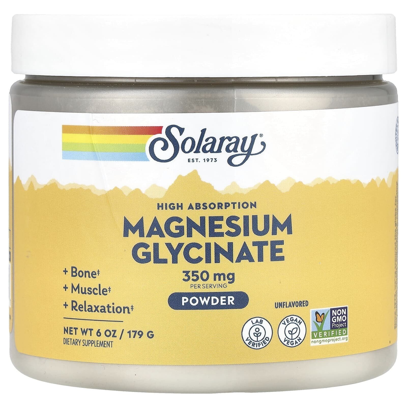 High Absorption Magnesium Glycinate Powder, Unflavored, 6 oz (179 g)