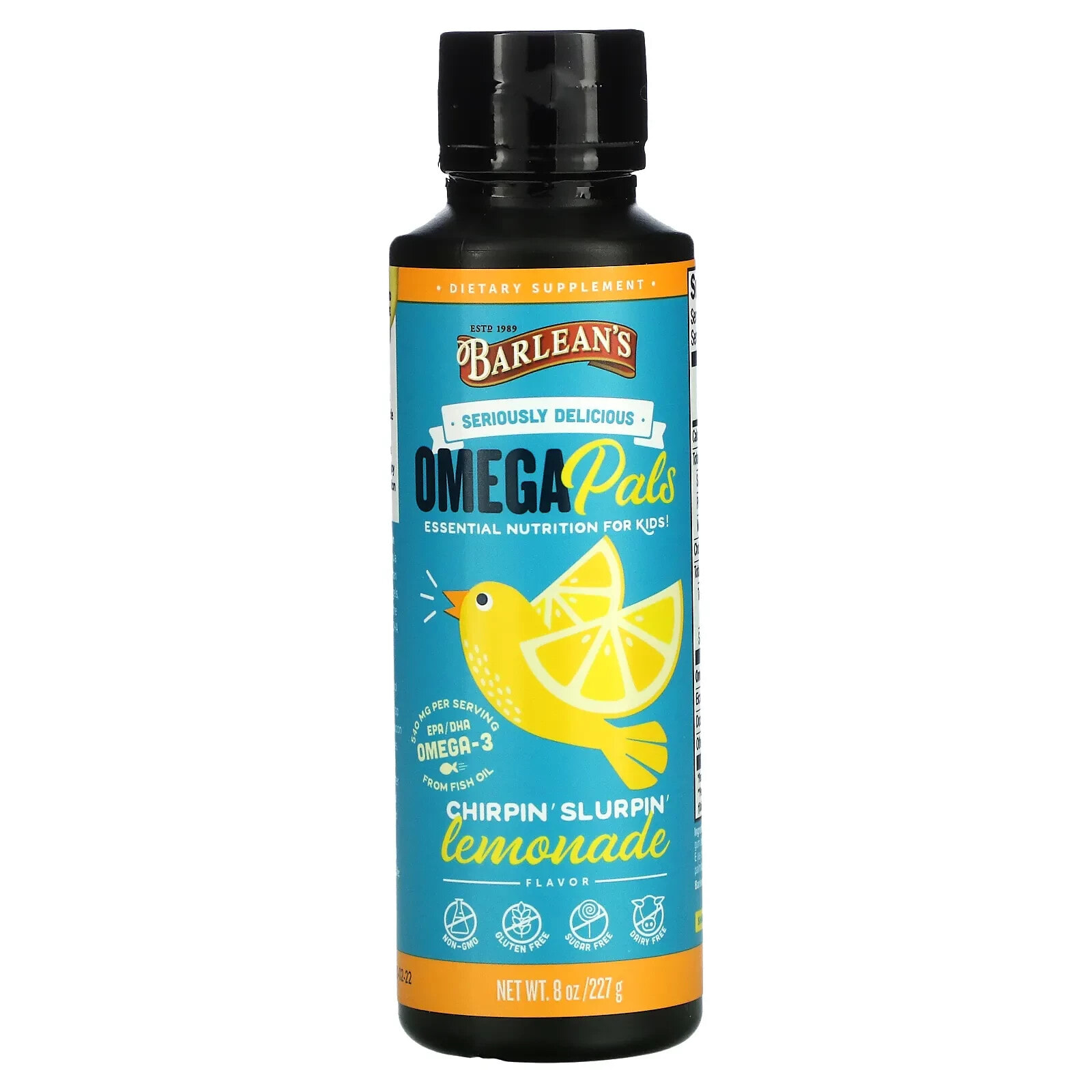 Barlean's, Seriously Delicious Omega Pals, Chirpin' Slurpin Lemonade , 8 oz (227 g)