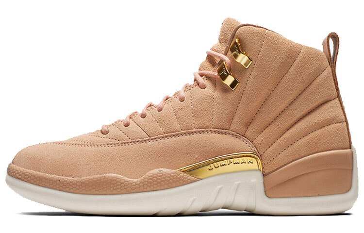 Jordan Air Jordan 12 Retro Vachetta Tan 麂皮金扣 高帮 复古篮球鞋 女款 小麦色 / Кроссовки Jordan Air Jordan 12 Retro Vachetta Tan AO6068-203