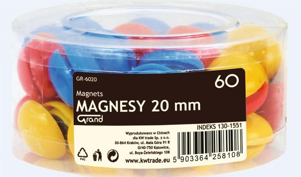 Grand Magnets 20mm tube 60pcs