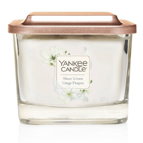 Yankee Candle Sheer Linen Aromatic Medium Candle Ароматическая свеча с ароматом чистого выстиранного белья и свежего утреннего воздуха 347 г