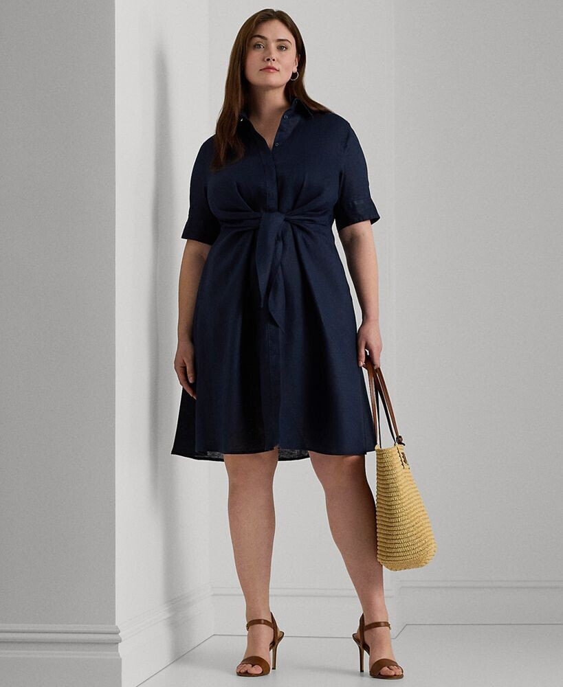 Lauren Ralph Lauren plus-Size Linen Shirtdress