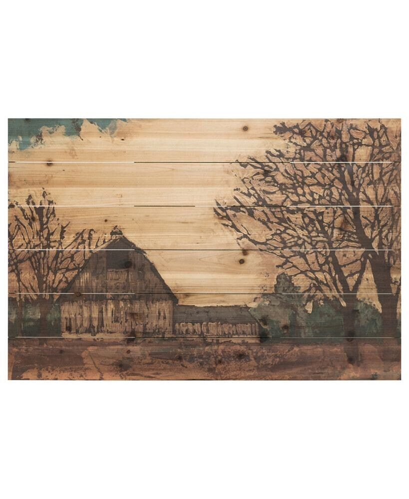 'Erstwhile Barn 3' Arte De Legno Digital Print on Solid Wood Wall Art - 24