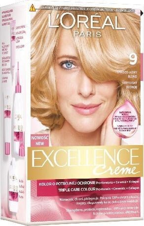 Краска для волос L'Oreal Paris L’Oreal Paris Excellence Creme Krem koloryzujący 9 bardzo jasny blond