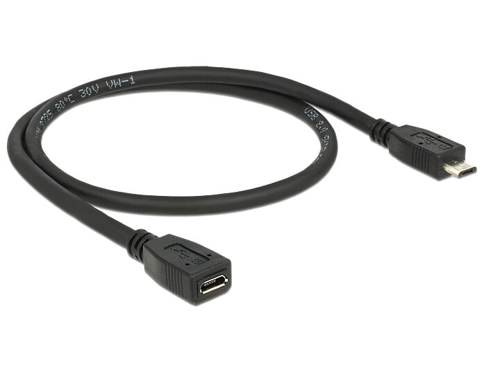 DeLOCK 0.5m USB 2.0 USB кабель 0,5 m Micro-USB B Черный 83567