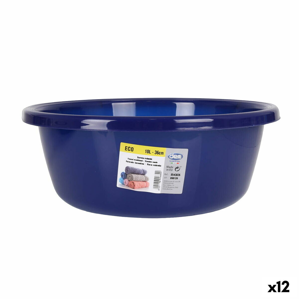 Washing-up Bowl Dem Eco Circular Blue 10 L 37 x 37 x 14 cm (12 Units)