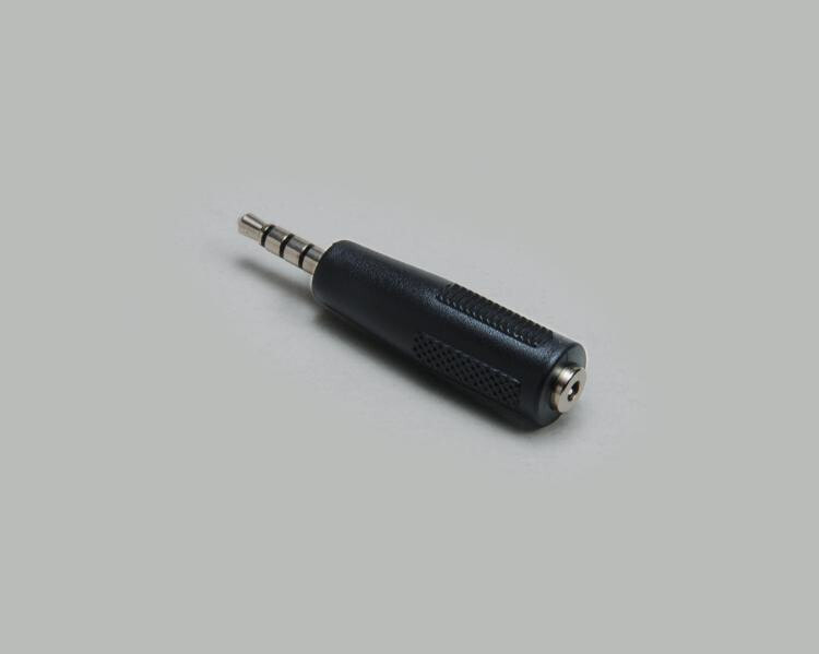 BKL Electronic 1102058 гендерный адаптер 3.5 mm 4-pin 2.5 mm 4-pin Черный