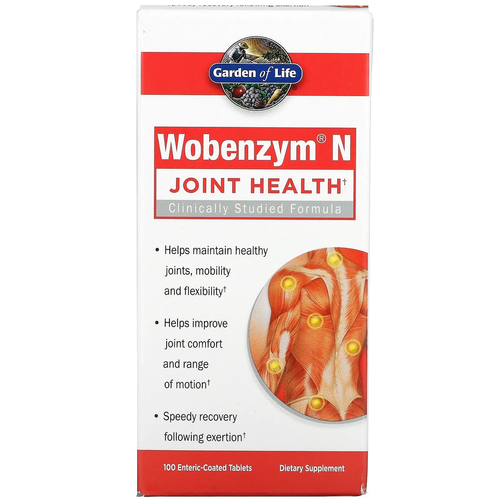 Wobenzym N, Joint Health, 100 Enteric-Coated Tablets