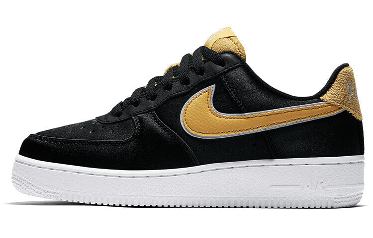 Nike Air Force 1 Low Satin 低帮 板鞋 女款 黑金 / Кроссовки Nike Air Force 1 Low Satin AA0287-005