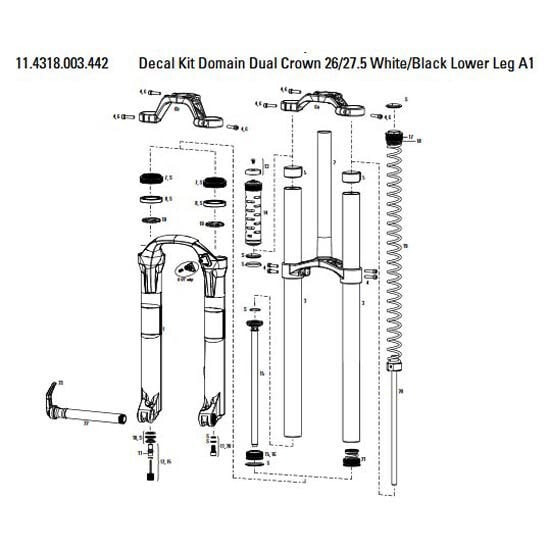 ROCKSHOX Domain Dual Crown 26´´/27.5´´ Lower Leg Decal Kit