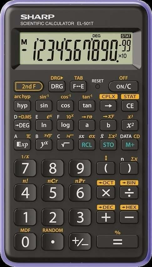Sharp EL-501T калькулятор Карман Научный Черный, Пурпурный SH-EL501TBVL