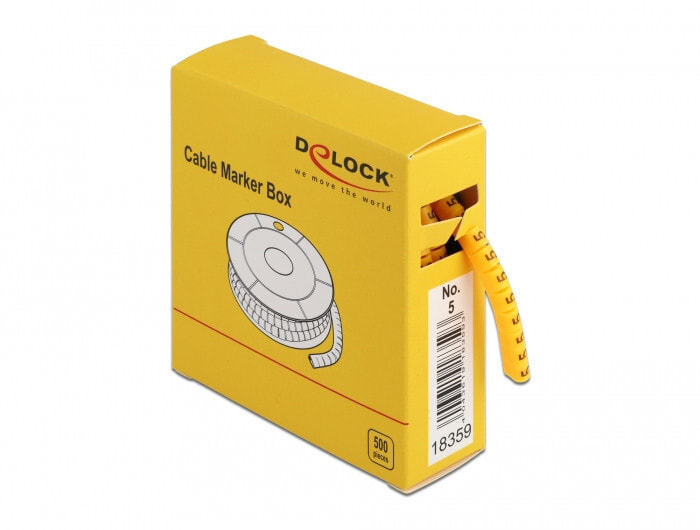 DeLOCK 18359 маркер для кабелей Желтый 500 шт