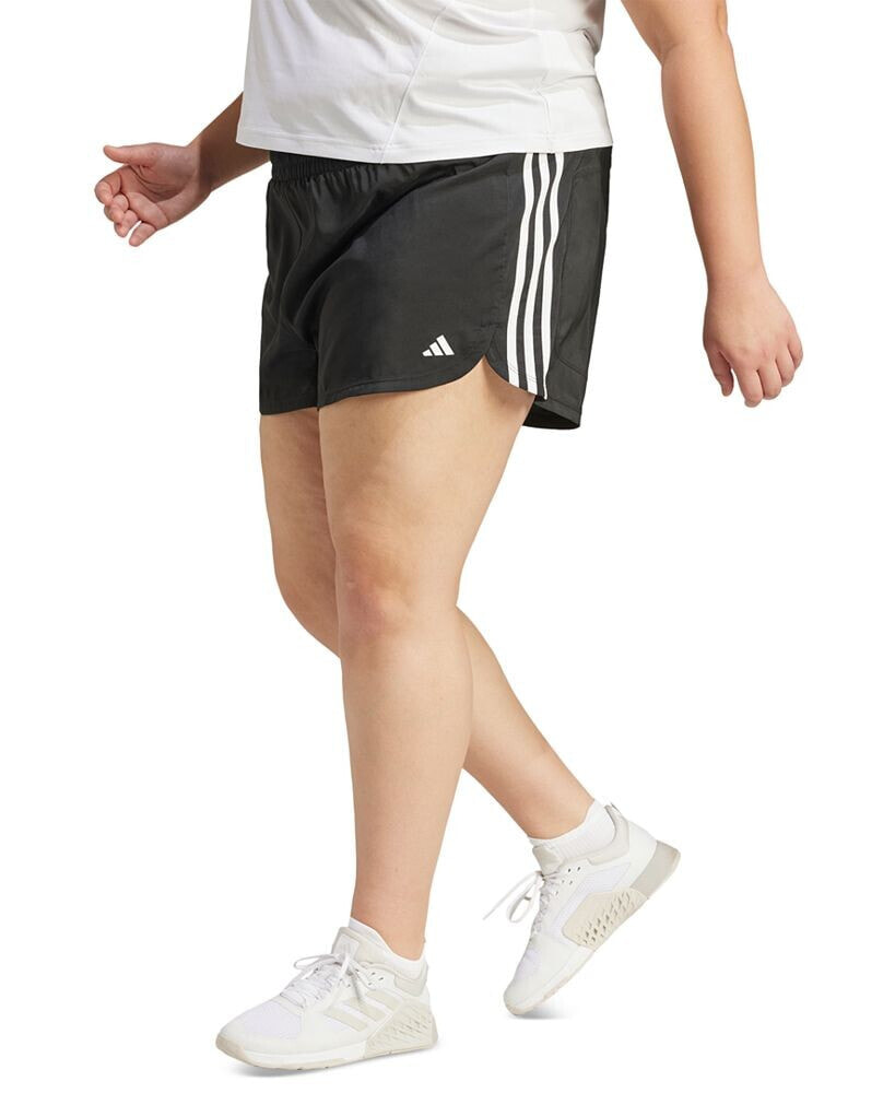 adidas plus Size High-Waisted Woven Pacer Shorts