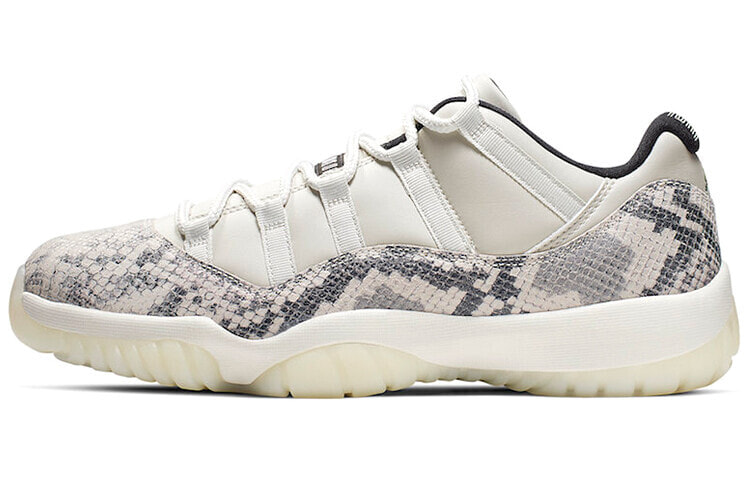 Jordan Air Jordan 11 snakeskin 耐磨防滑 低帮 复古篮球鞋 男款 白色 / Кроссовки Nike Air Jordan 11 Retro Low Snake Light Bone (Серый)