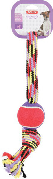 Zolux Rope toy with a tennis ball, handle 40 cm