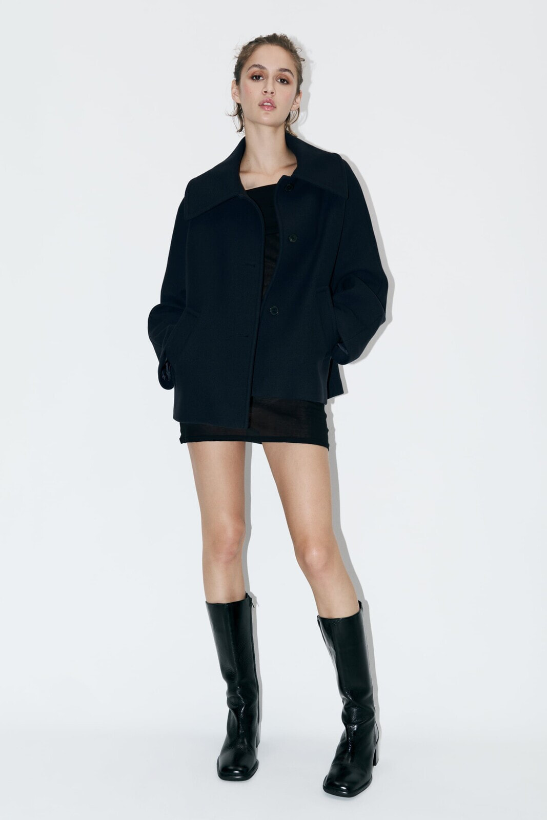 Zw collection short wool blend coat