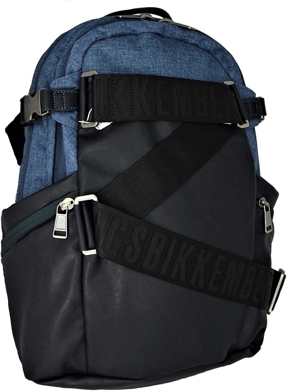 Мужской повседневный городской рюкзак черный синий BIKKEMBERGS Mens Db Strap Combo Backpack, 14.5 x 45 x 30 cm (W x H x L)