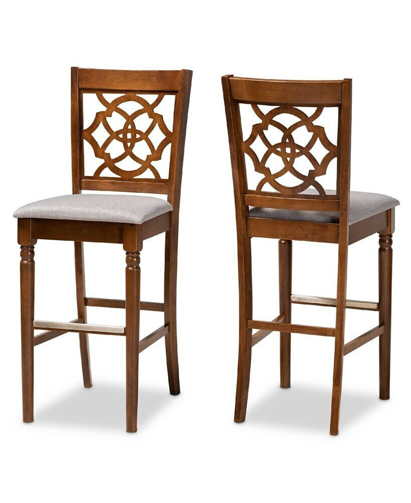 Baxton Studio alexandra Modern and Contemporary Fabric Upholstered 2 Piece Bar Stool Set