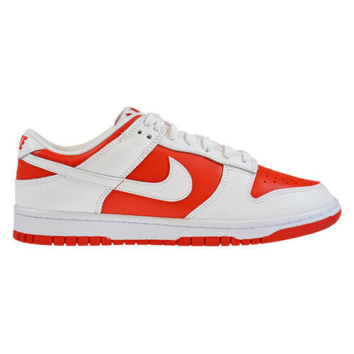 Мужские кроссовки повседневные белые красные кожаные низкие демисезонные  Nike Dunk Low Retro White University Red - DD1391-600