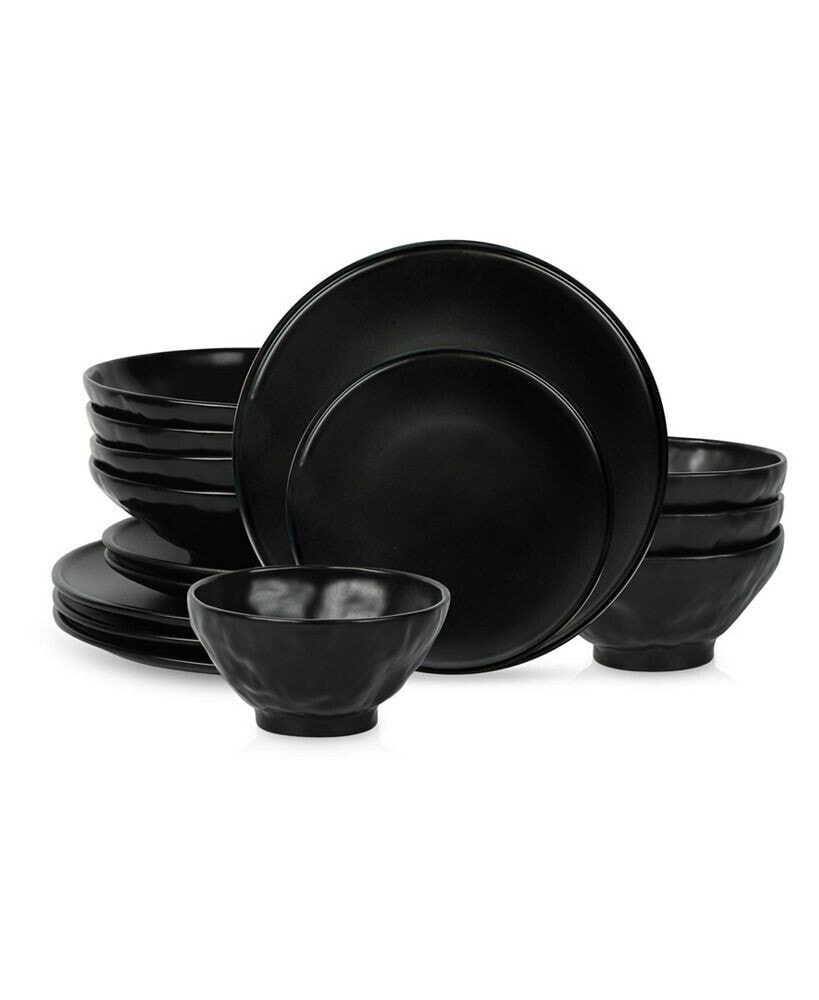 Stone by Mercer Project nENDO Stoneware Full 16 Pc Set, Service for 4