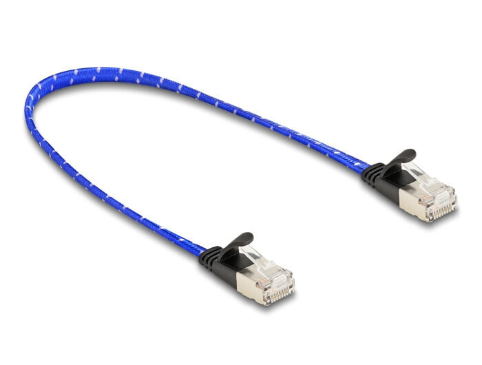 RJ45 Flachband Netzwerkkabel mit Geflechtmantel Cat.6A U/FTP 0.3 m - Network - CAT 6a