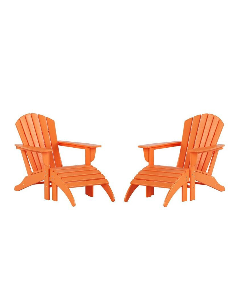WestinTrends adirondack Chair with Footrest Ottoman Set (Set of 2)