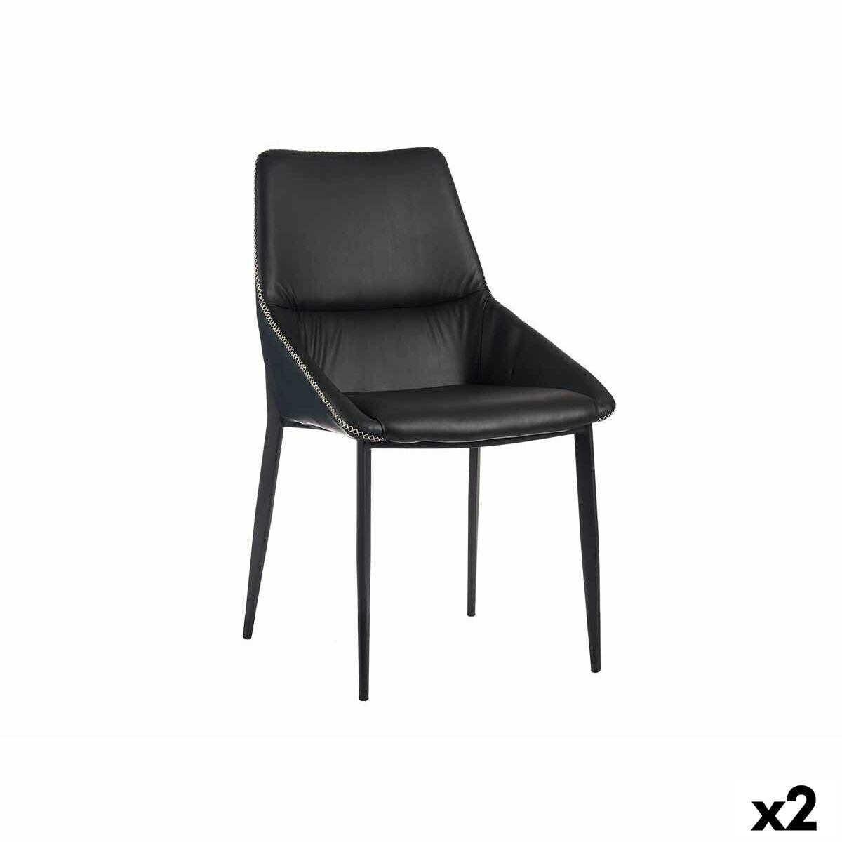 Armchair Braiding Blue Black Steel 50 x 87 x 61 cm (2 Units)