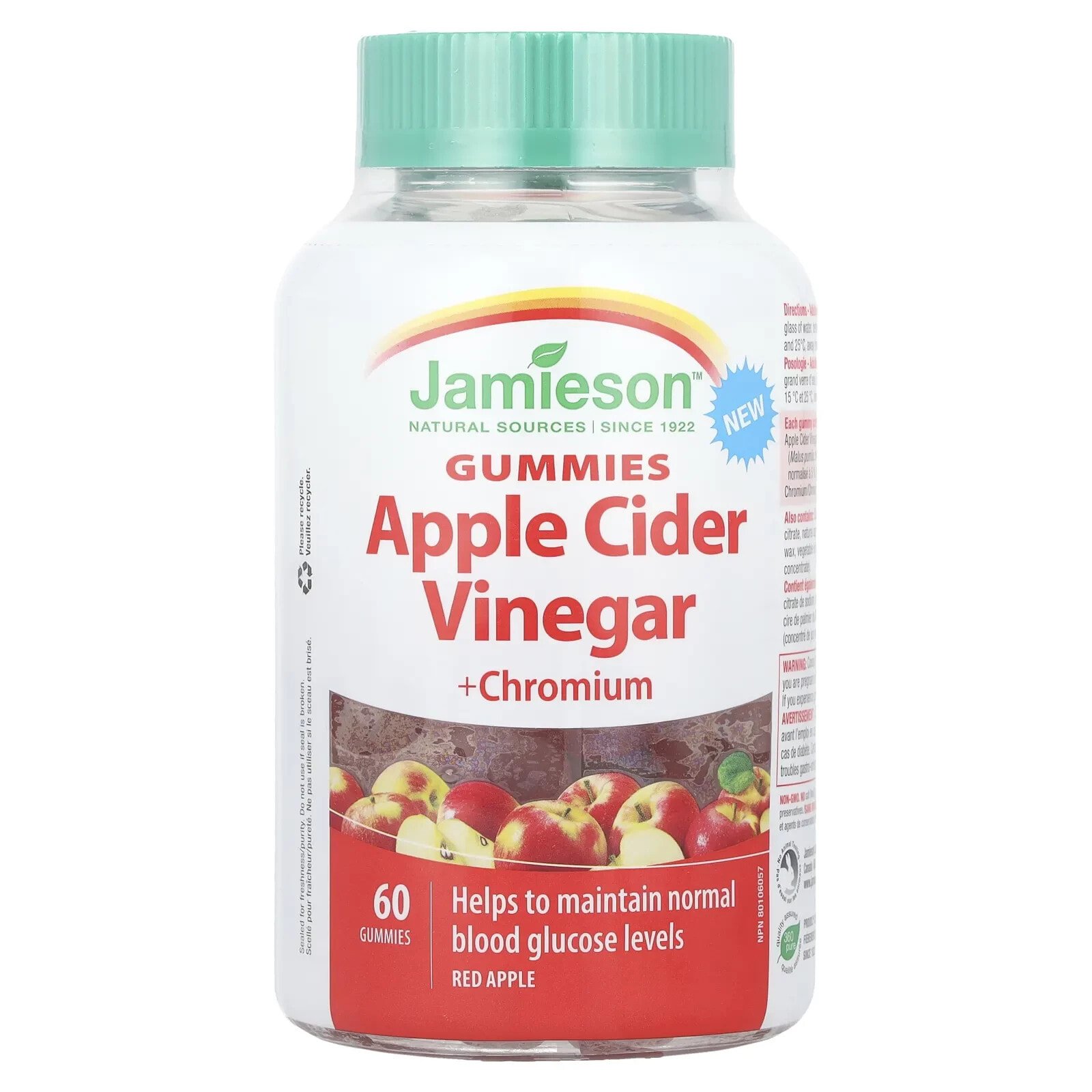 Apple Cider Vinegar + Chromium Gummies, Red Apple, 60 Gummies