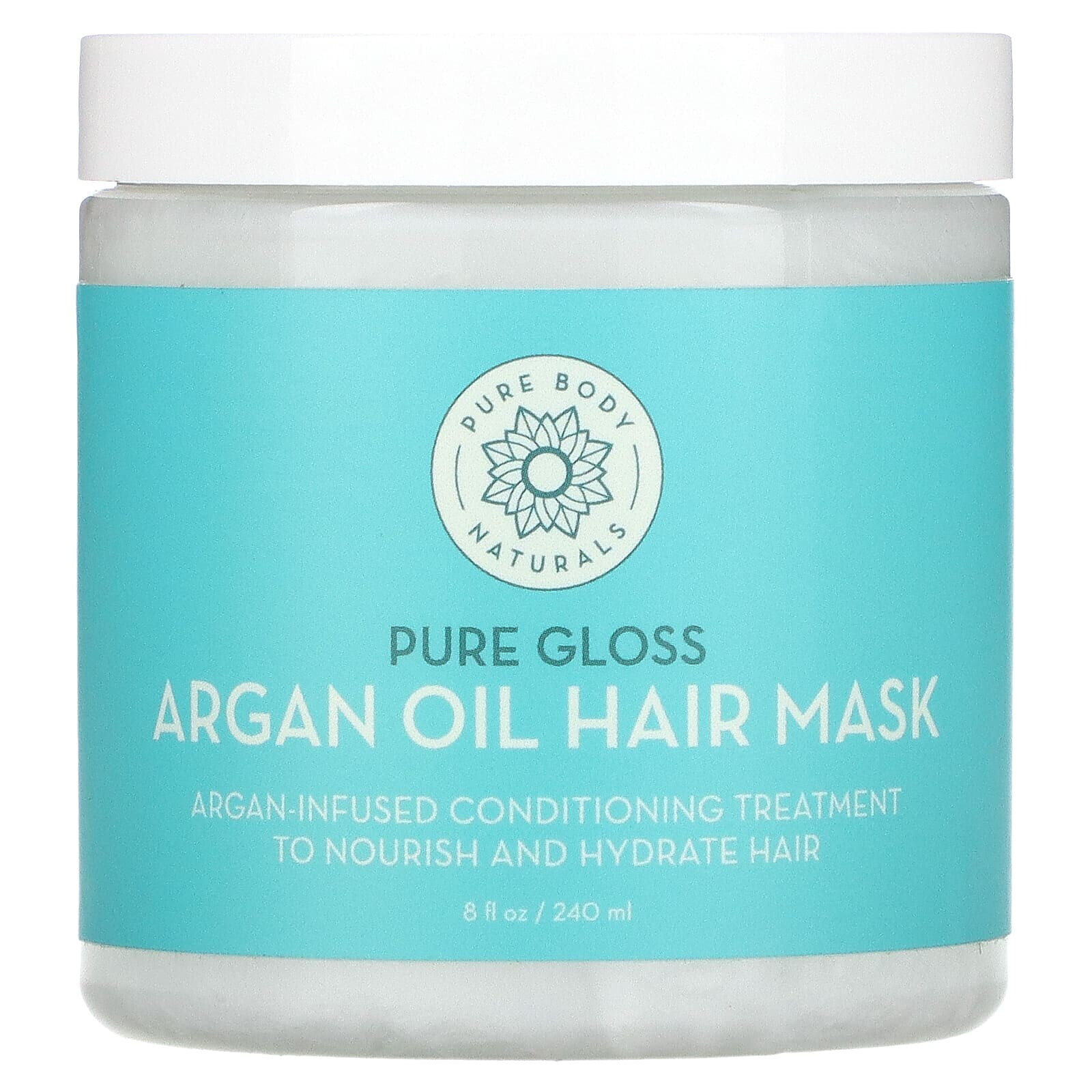 Pure Body Naturals Pure Gloss Argan Oil Hair Mask Маска с аргановым маслом, придающая блеск волосам  240 мл
