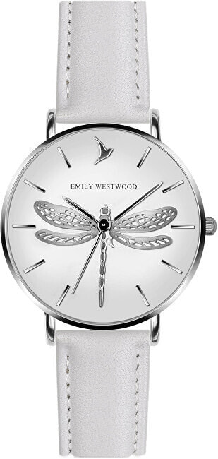 Женские наручные часы с белым ремешком Emily Westwood EBR-B018S