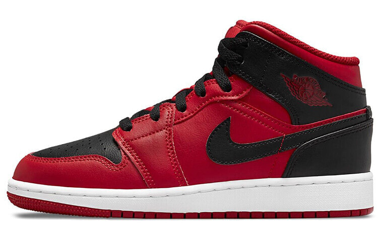 Jordan Air Jordan 1 Mid Reverse Bred 中帮 复古篮球鞋 男款 红黑色 / Кроссовки Jordan Air Jordan 1 Mid Reverse Bred 554724-660