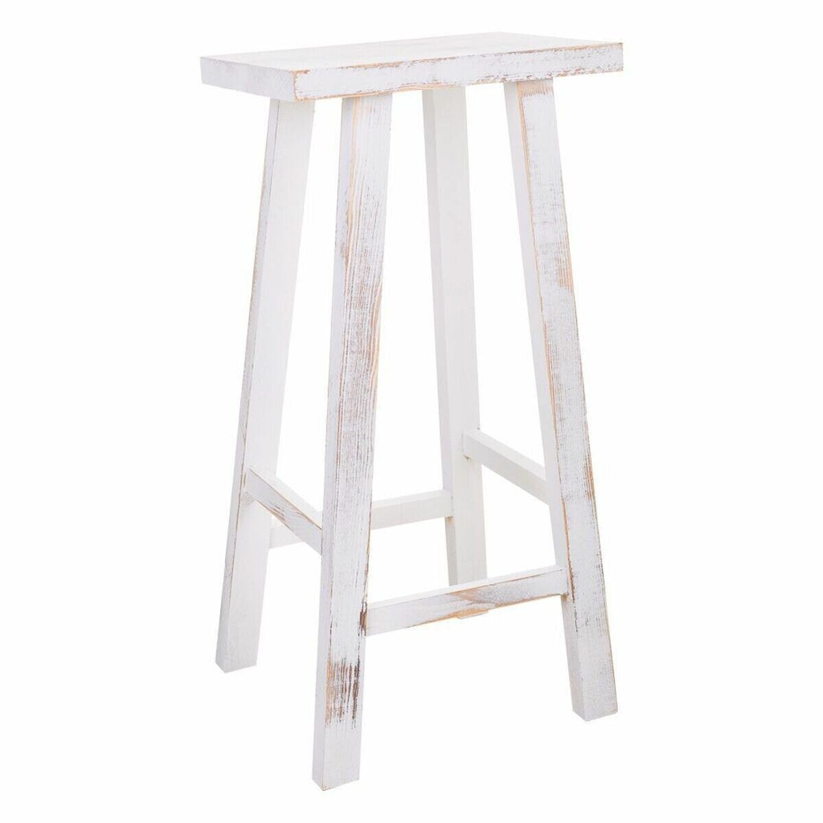 Stool Alexandra House Living White Pinewood 25 x 70 x 35 cm