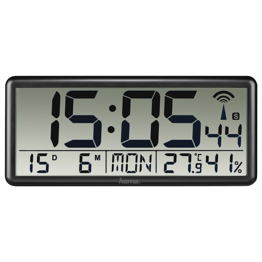 Hama Jumbo Цифровые настенные часы Прямоугольник Черный 00186352