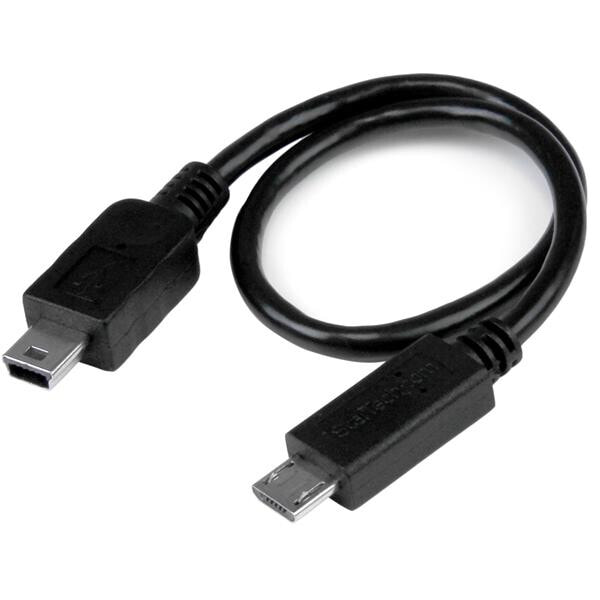 StarTech.com UMUSBOTG8IN USB кабель 0,2 m Mini-USB B Micro-USB B Черный
