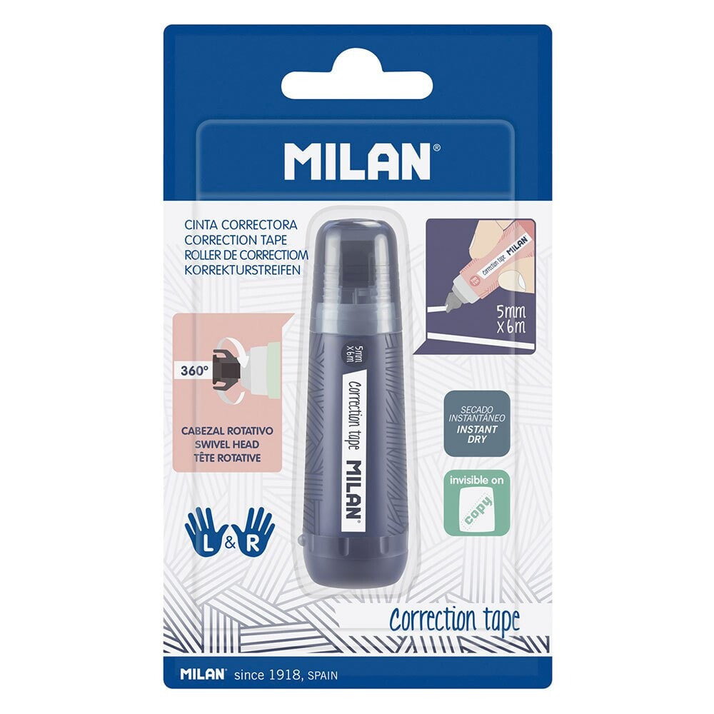 MILAN Blister Pack Cylindrical Correction Tape 5x6 m 1918 Series
