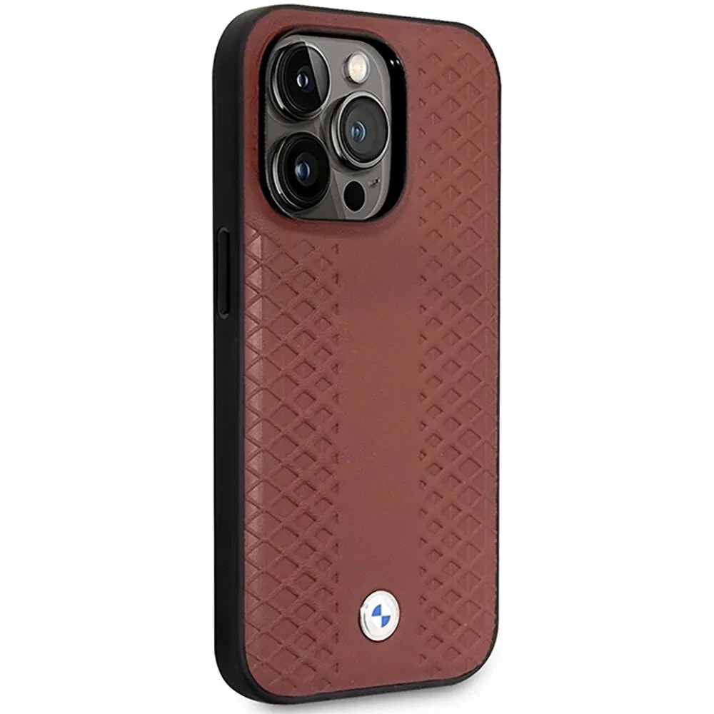 BMW Bmhcp14L22Rfgr iPhone 14 Pro 6.1 Leather Diamond Pattern phone case